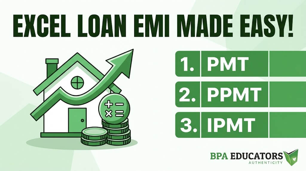 PMT PPMT IPMT Functions in Excel EMI Calculator Tutorial